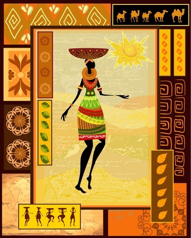 African girl dressed in a decorative